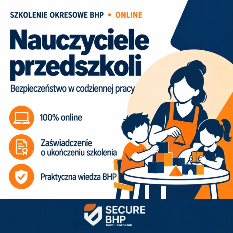 Szkolenie okresowe BHP dla nauczycieli przedszkoli online — Secure BHP
