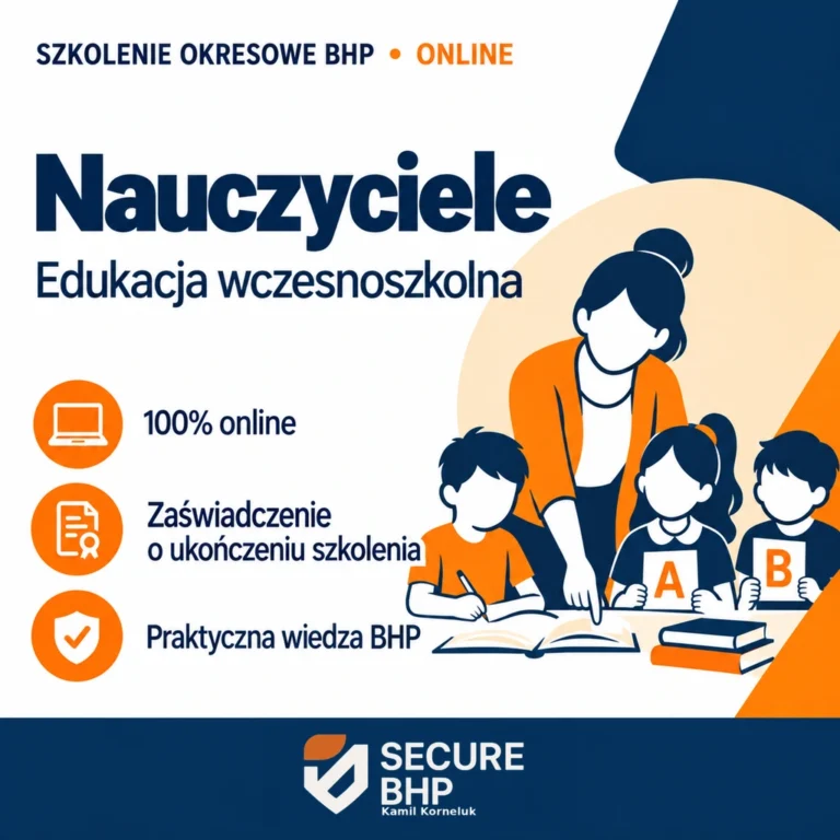 Szkolenie okresowe BHP dla nauczycieli edukacji wczesnoszkolnej online — Secure BHP