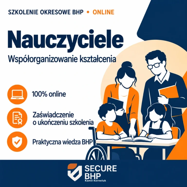 Szkolenie okresowe BHP dla nauczycieli współorganizujących kształcenie online — Secure BHP