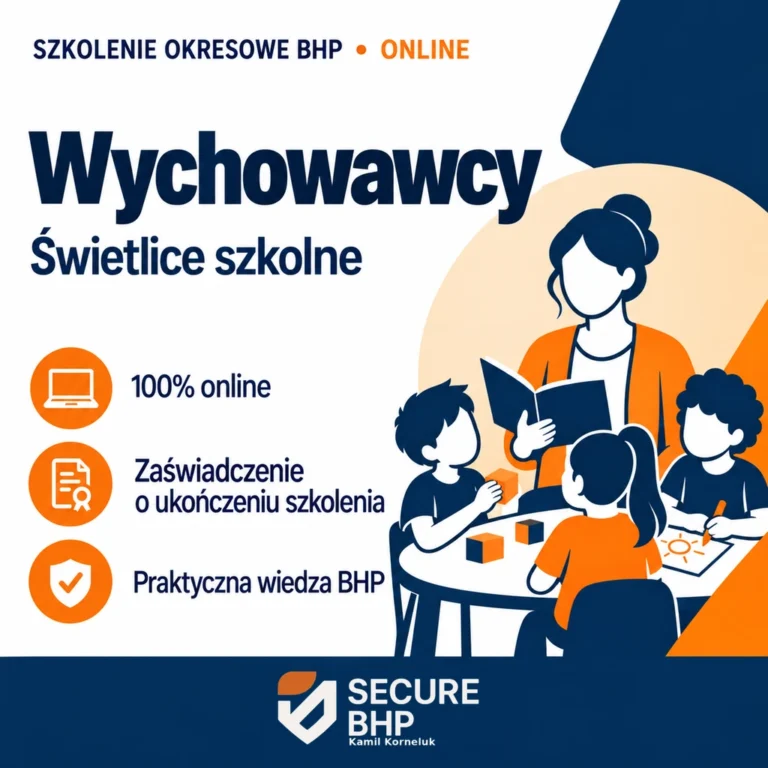 Szkolenie okresowe BHP dla wychowawców świetlic szkolnych online — Secure BHP