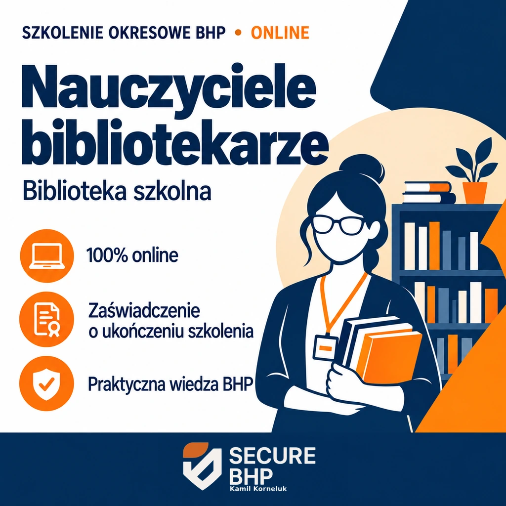 Szkolenie okresowe BHP dla nauczycieli bibliotekarzy online — Secure BHP
