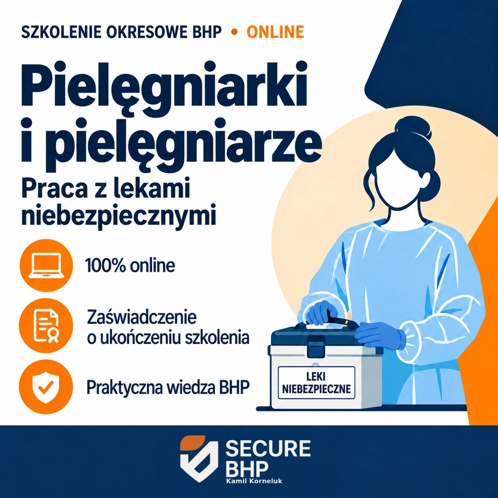 Szkolenie okresowe BHP dla pielęgniarek i pielęgniarzy pracujących z lekami niebezpiecznymi online — Secure BHP
