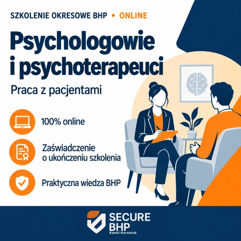 Szkolenie okresowe BHP dla psychologów i psychoterapeutów pracujących z pacjentami online — Secure BHP