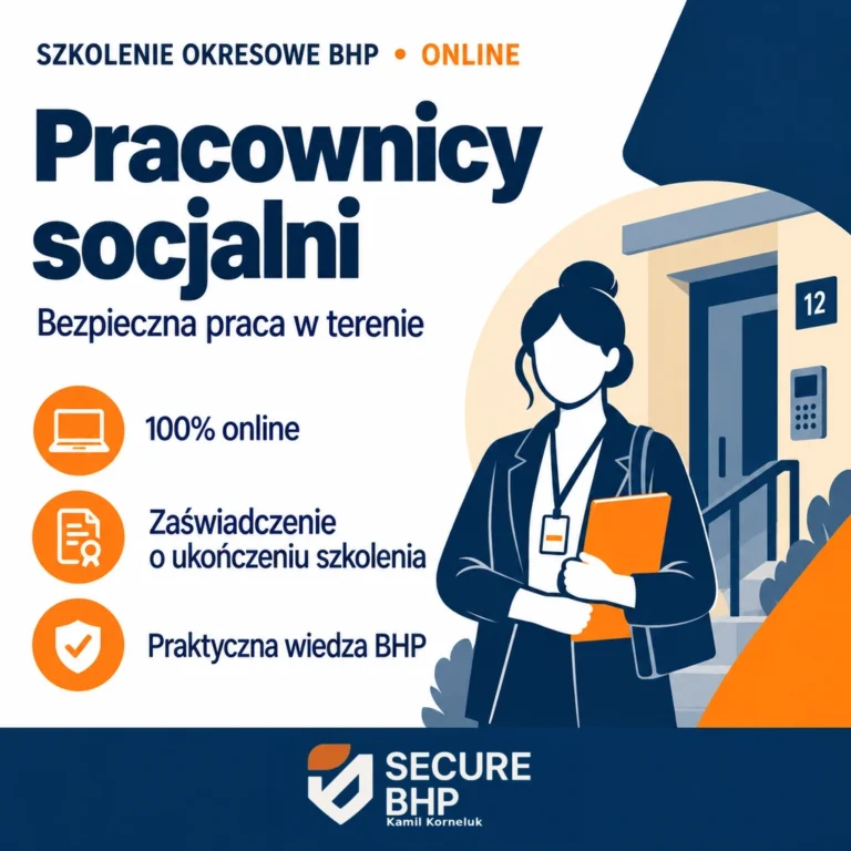 Szkolenie okresowe BHP dla pracowników socjalnych wykonujących pracę terenową online — Secure BHP