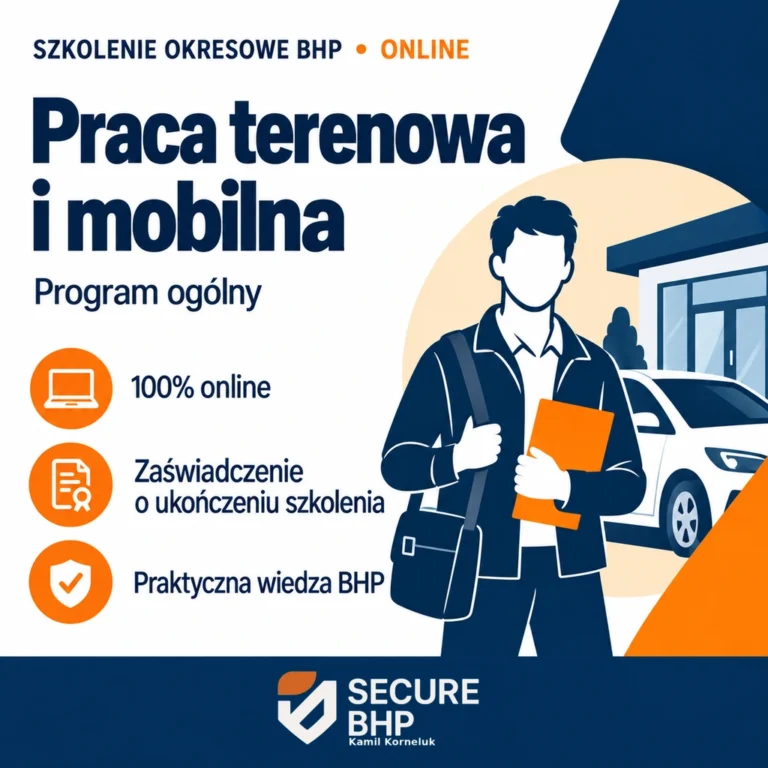 Szkolenie okresowe BHP dla pracowników terenowych i mobilnych – program ogólny online — Secure BHP