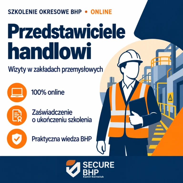Szkolenie okresowe BHP dla przedstawicieli handlowych odwiedzających zakłady przemysłowe online — Secure BHP
