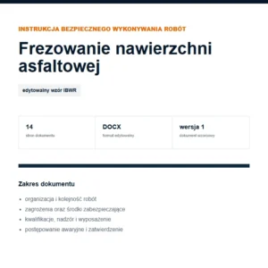 IBWR Frezowanie nawierzchni asfaltowej - edytowalny wzór DOCX