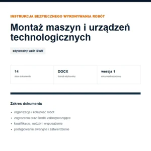 IBWR Montaż maszyn i urządzeń technologicznych - edytowalny wzór DOCX