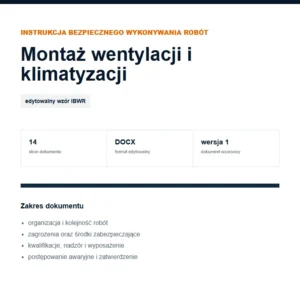IBWR Montaż wentylacji i klimatyzacji - edytowalny wzór DOCX