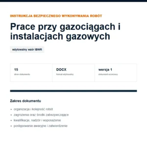IBWR Prace przy gazociągach i instalacjach gazowych - edytowalny wzór DOCX