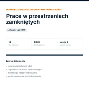 IBWR Prace w przestrzeniach zamkniętych - edytowalny wzór DOCX