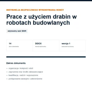 IBWR Prace z użyciem drabin w robotach budowlanych - edytowalny wzór DOCX