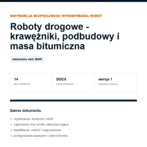 IBWR Roboty drogowe - krawężniki, podbudowy i masa bitumiczna - edytowalny wzór DOCX