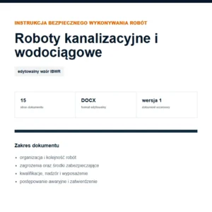 IBWR Roboty kanalizacyjne i wodociągowe - edytowalny wzór DOCX