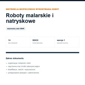 IBWR Roboty malarskie i natryskowe - edytowalny wzór DOCX