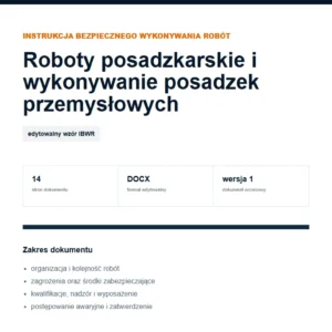 IBWR Roboty posadzkarskie i wykonywanie posadzek przemysłowych - edytowalny wzór DOCX