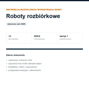 IBWR Roboty rozbiórkowe - edytowalny wzór DOCX