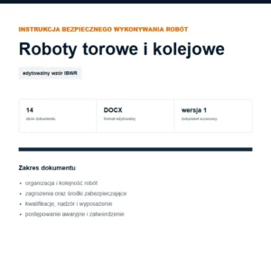 IBWR Roboty torowe i kolejowe - edytowalny wzór DOCX
