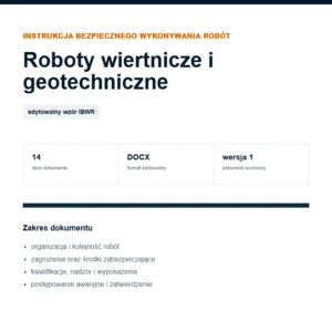 IBWR Roboty wiertnicze i geotechniczne - edytowalny wzór DOCX