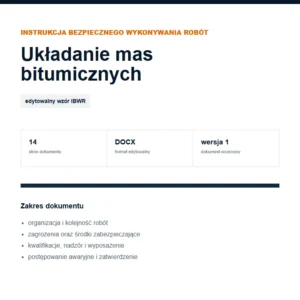 IBWR Układanie mas bitumicznych - edytowalny wzór DOCX