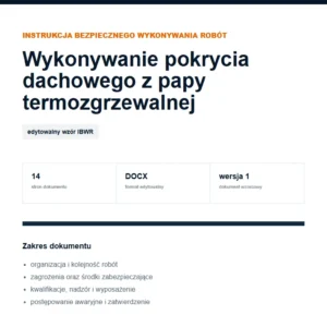 IBWR Wykonywanie pokrycia dachowego z papy termozgrzewalnej - edytowalny wzór DOCX
