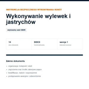 IBWR Wykonywanie wylewek i jastrychów - edytowalny wzór DOCX