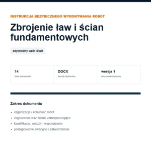 IBWR Zbrojenie ław i ścian fundamentowych - edytowalny wzór DOCX
