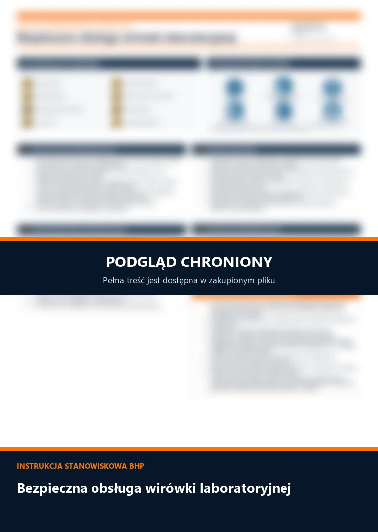 Instrukcja BHP - Bezpieczna obsługa wirówki laboratoryjnej - chroniony podgląd instrukcji stanowiskowej