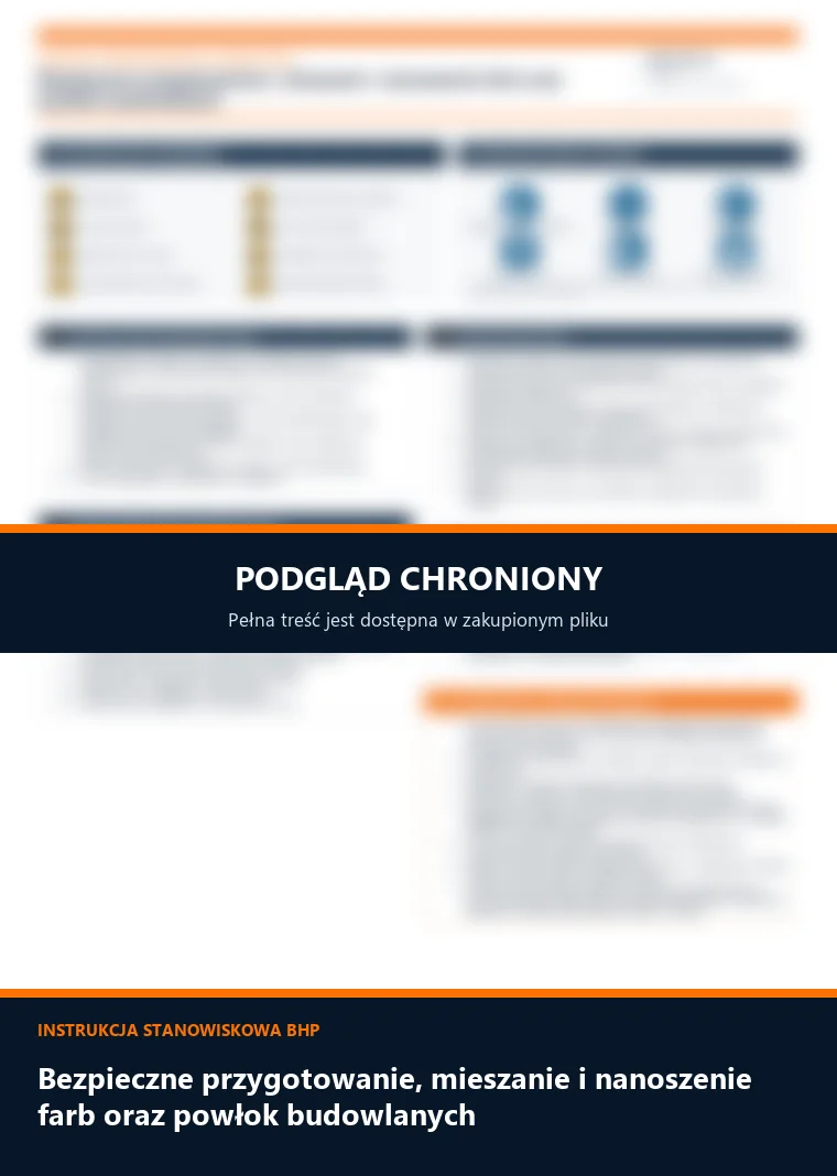 Instrukcja BHP - Bezpieczne przygotowanie, mieszanie i nanoszenie farb oraz powłok budowlanych - chroniony podgląd instrukcji stanowiskowej