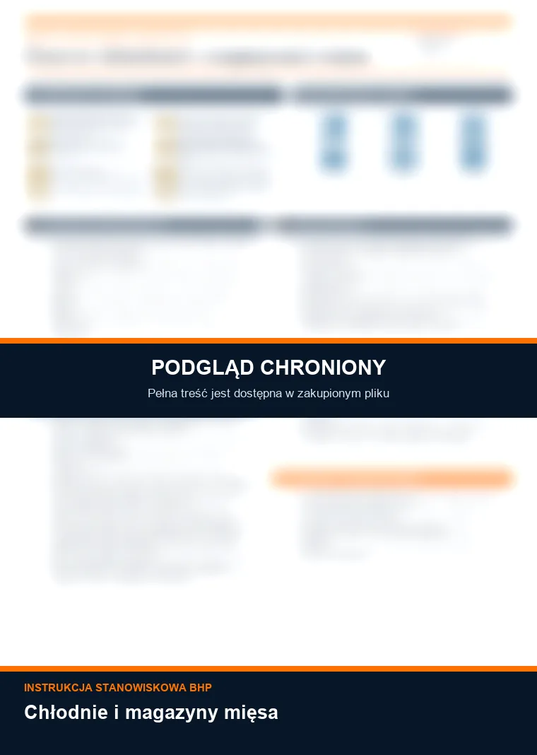 Instrukcja BHP - Chłodnie i magazyny mięsa - chroniony podgląd instrukcji stanowiskowej
