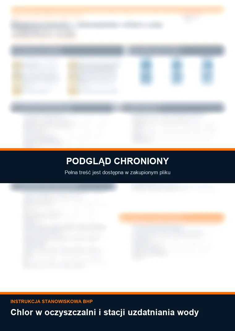 Instrukcja BHP - Chlor w oczyszczalni i stacji uzdatniania wody - chroniony podgląd instrukcji stanowiskowej