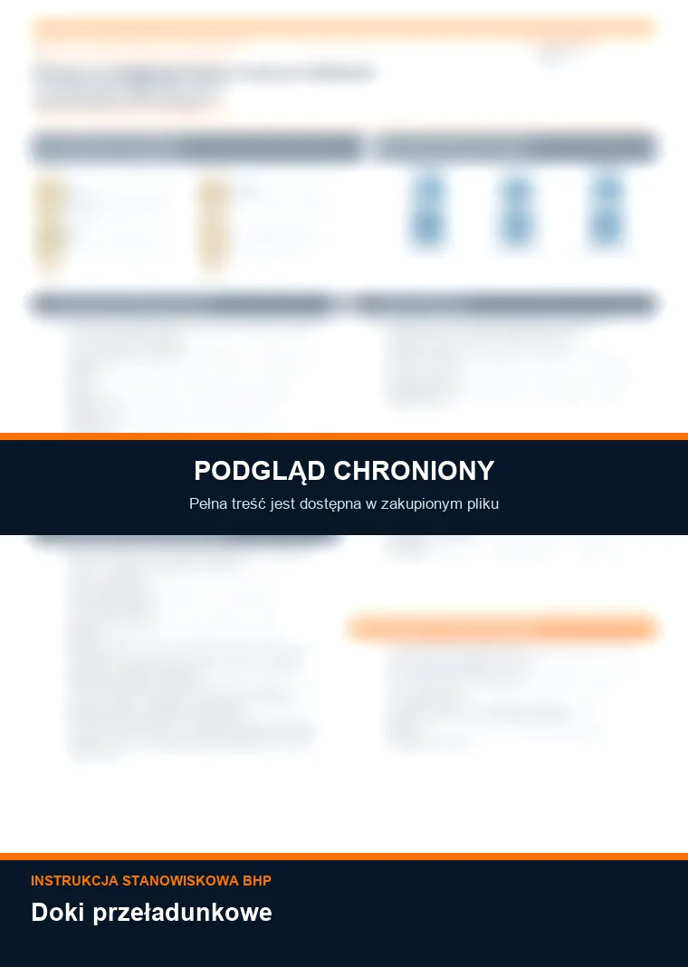 Instrukcja BHP - Doki przeładunkowe - chroniony podgląd instrukcji stanowiskowej
