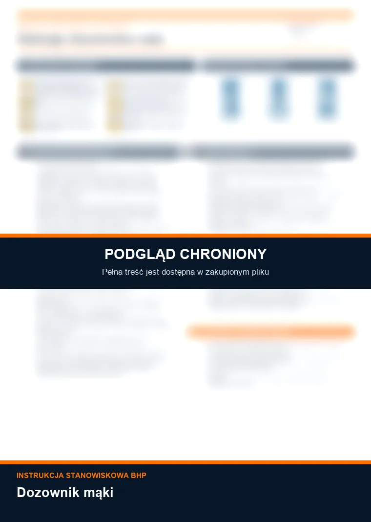 Instrukcja BHP - Dozownik mąki - chroniony podgląd instrukcji stanowiskowej