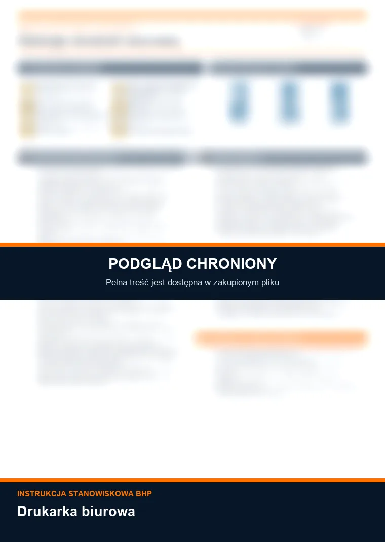 Instrukcja BHP - Drukarka biurowa - chroniony podgląd instrukcji stanowiskowej