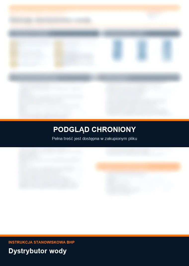 Instrukcja BHP - Dystrybutor wody - chroniony podgląd instrukcji stanowiskowej