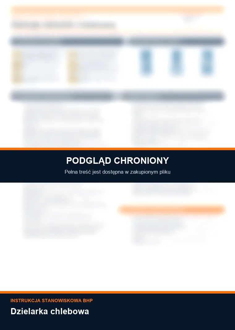 Instrukcja BHP - Dzielarka chlebowa - chroniony podgląd instrukcji stanowiskowej