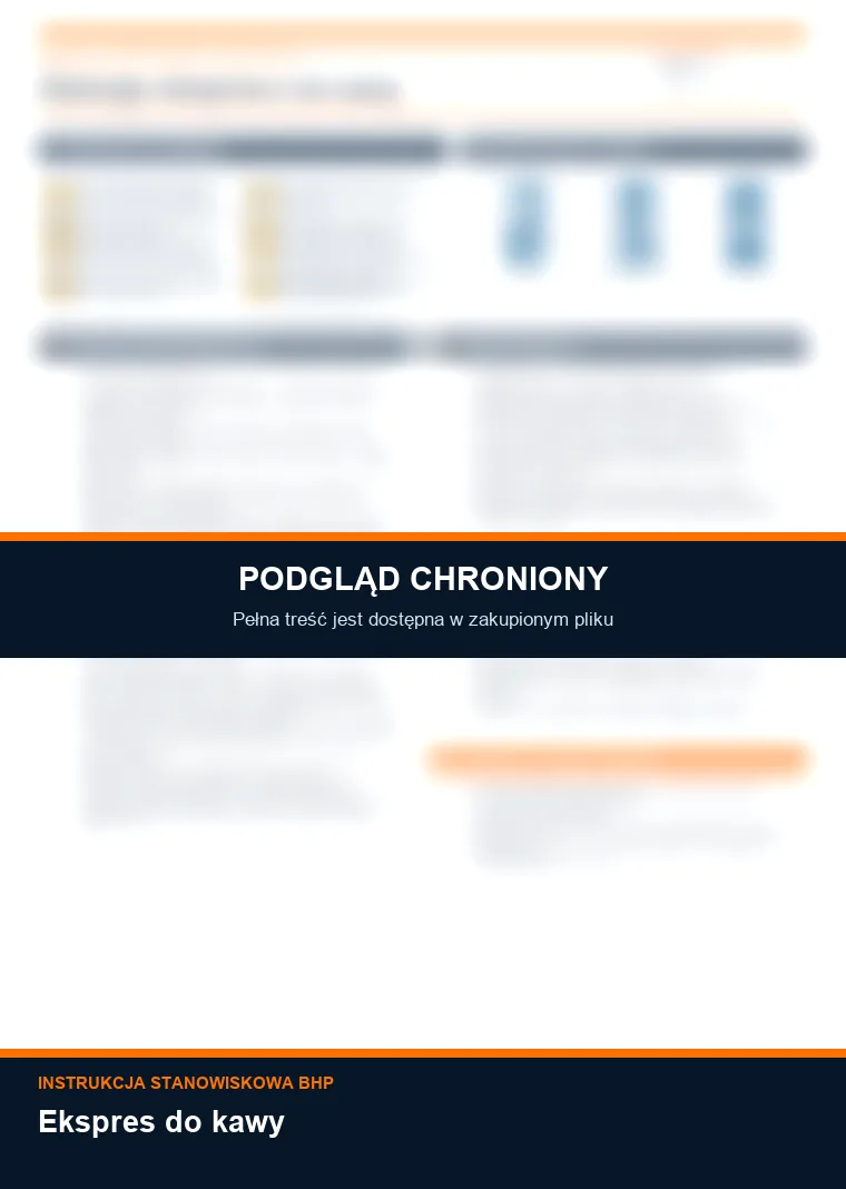 Instrukcja BHP - Ekspres do kawy - chroniony podgląd instrukcji stanowiskowej