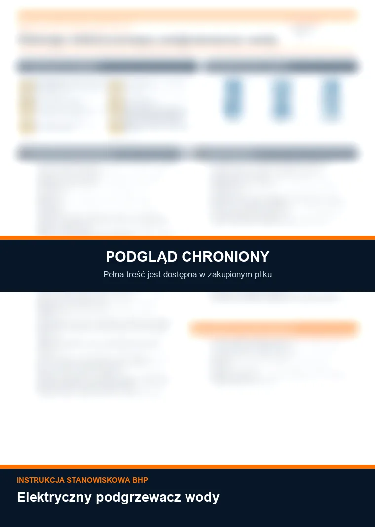 Instrukcja BHP - Elektryczny podgrzewacz wody - chroniony podgląd instrukcji stanowiskowej