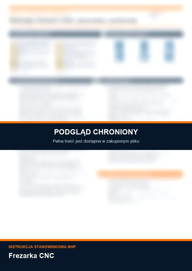 Instrukcja BHP - Frezarka CNC - chroniony podgląd instrukcji stanowiskowej