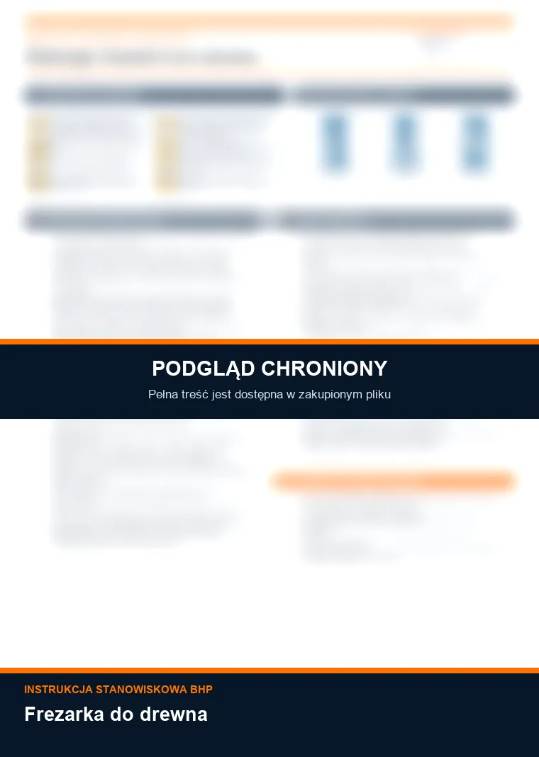 Instrukcja BHP - Frezarka do drewna - chroniony podgląd instrukcji stanowiskowej