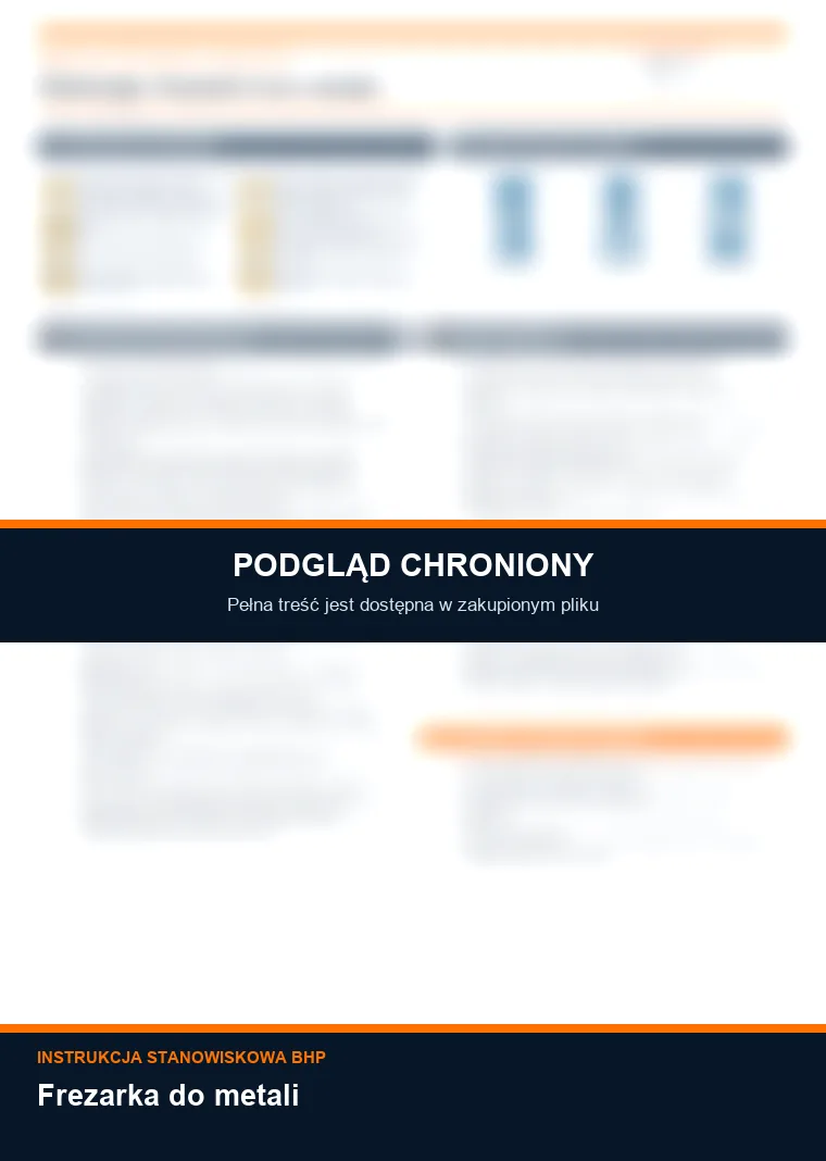 Instrukcja BHP - Frezarka do metali - chroniony podgląd instrukcji stanowiskowej