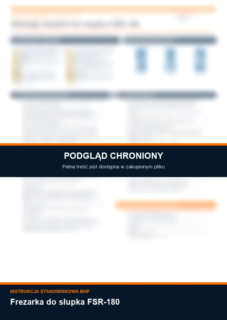 Instrukcja BHP - Frezarka do słupka FSR-180 - chroniony podgląd instrukcji stanowiskowej