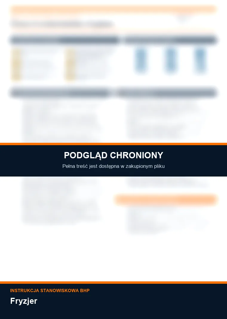 Instrukcja BHP - Fryzjer - chroniony podgląd instrukcji stanowiskowej