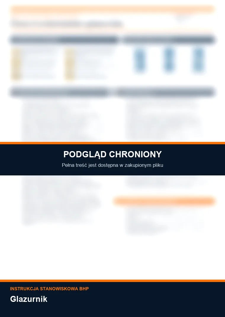Instrukcja BHP - Glazurnik - chroniony podgląd instrukcji stanowiskowej