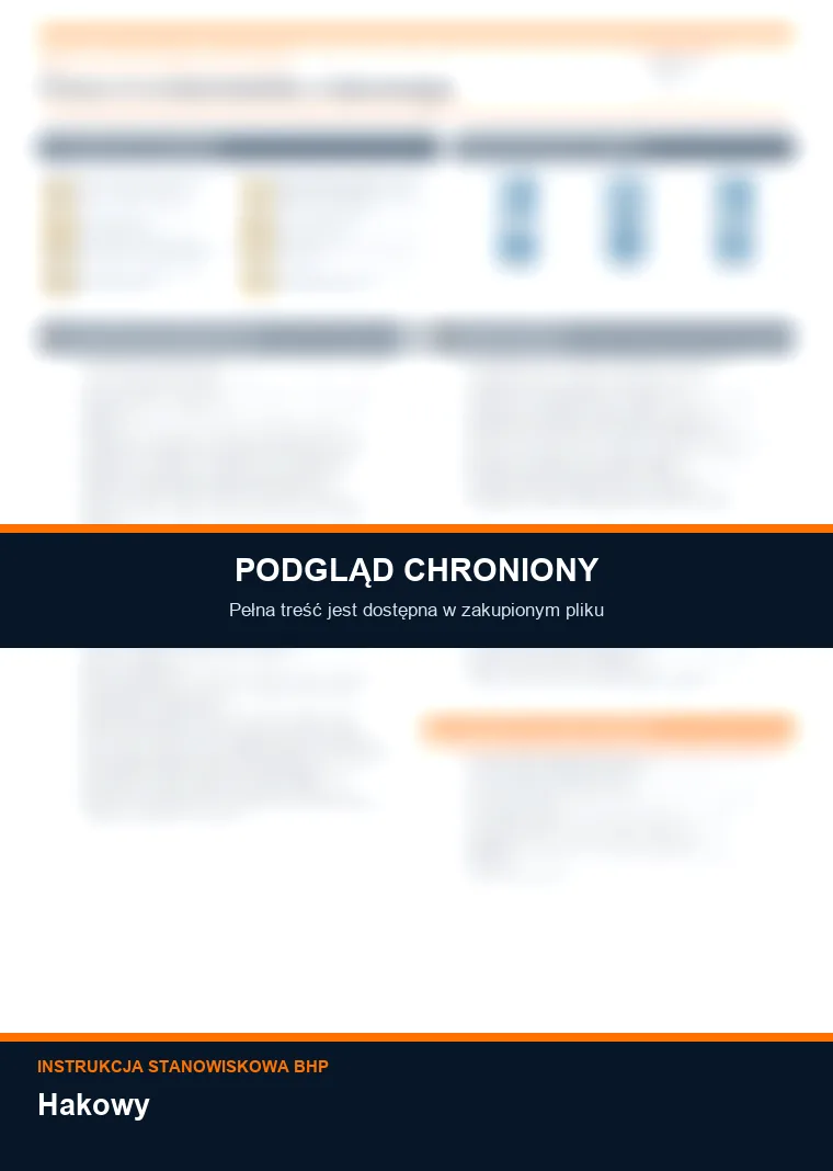 Instrukcja BHP - Hakowy - chroniony podgląd instrukcji stanowiskowej