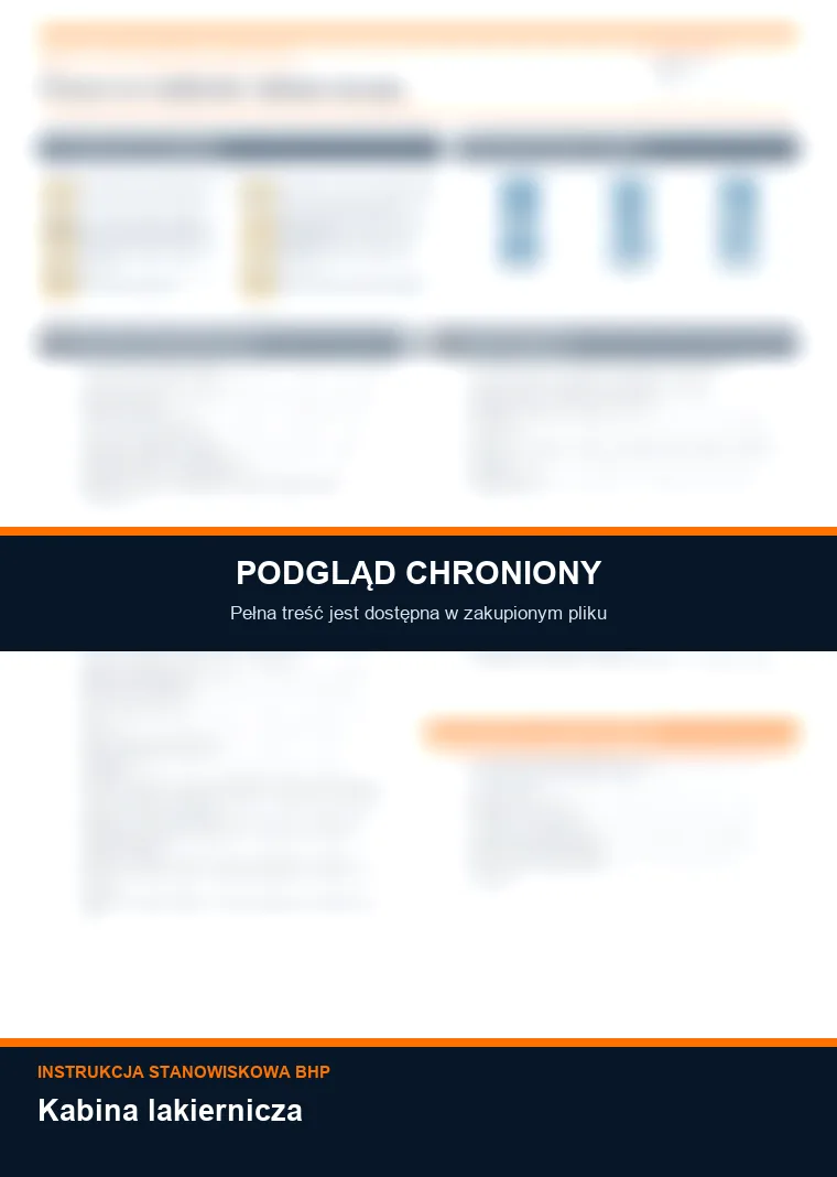 Instrukcja BHP - Kabina lakiernicza - chroniony podgląd instrukcji stanowiskowej