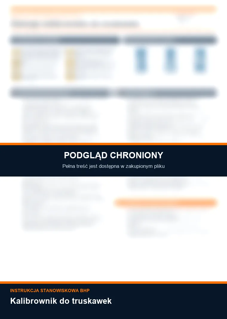 Instrukcja BHP - Kalibrownik do truskawek - chroniony podgląd instrukcji stanowiskowej