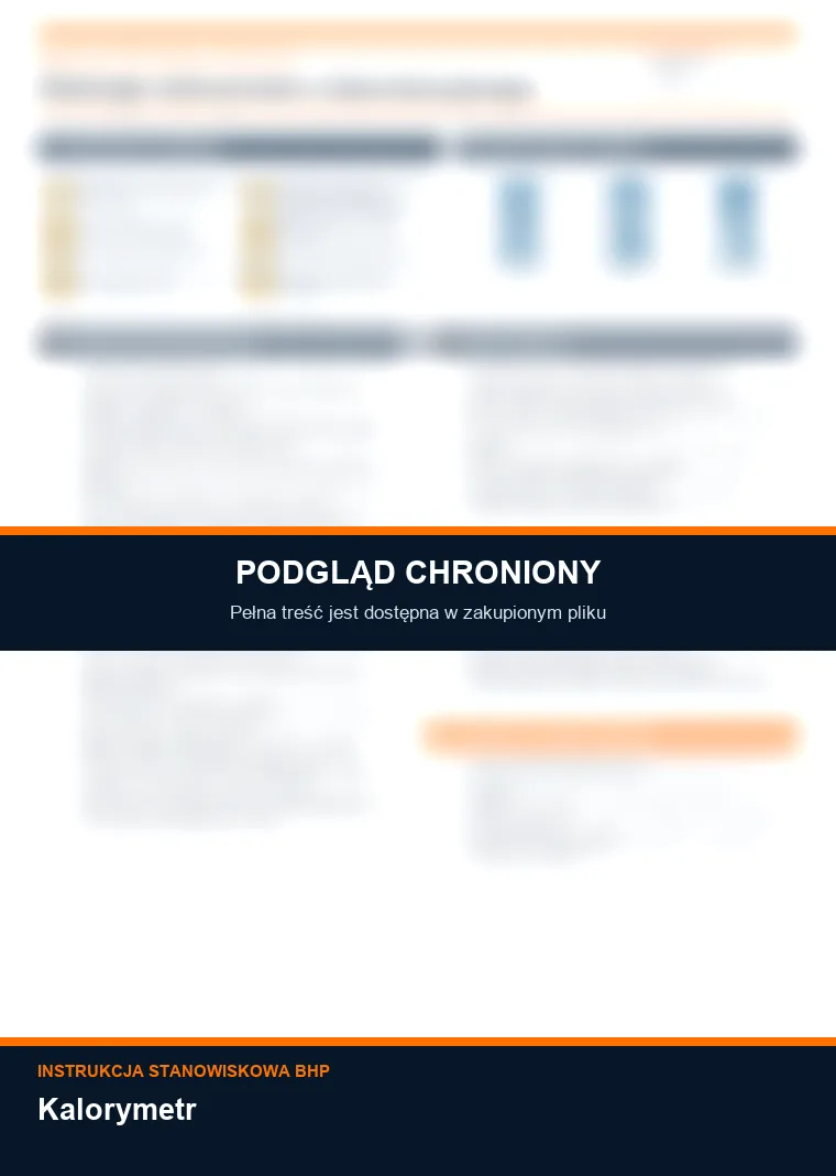 Instrukcja BHP - Kalorymetr - chroniony podgląd instrukcji stanowiskowej