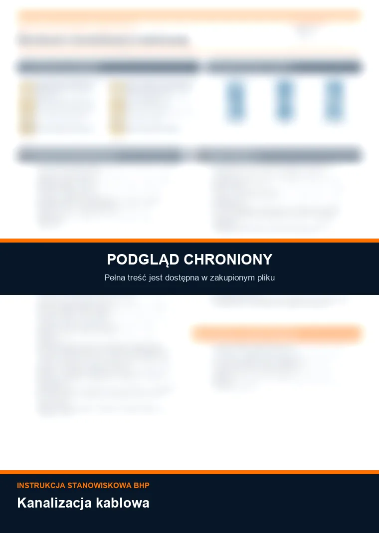Instrukcja BHP - Kanalizacja kablowa - chroniony podgląd instrukcji stanowiskowej