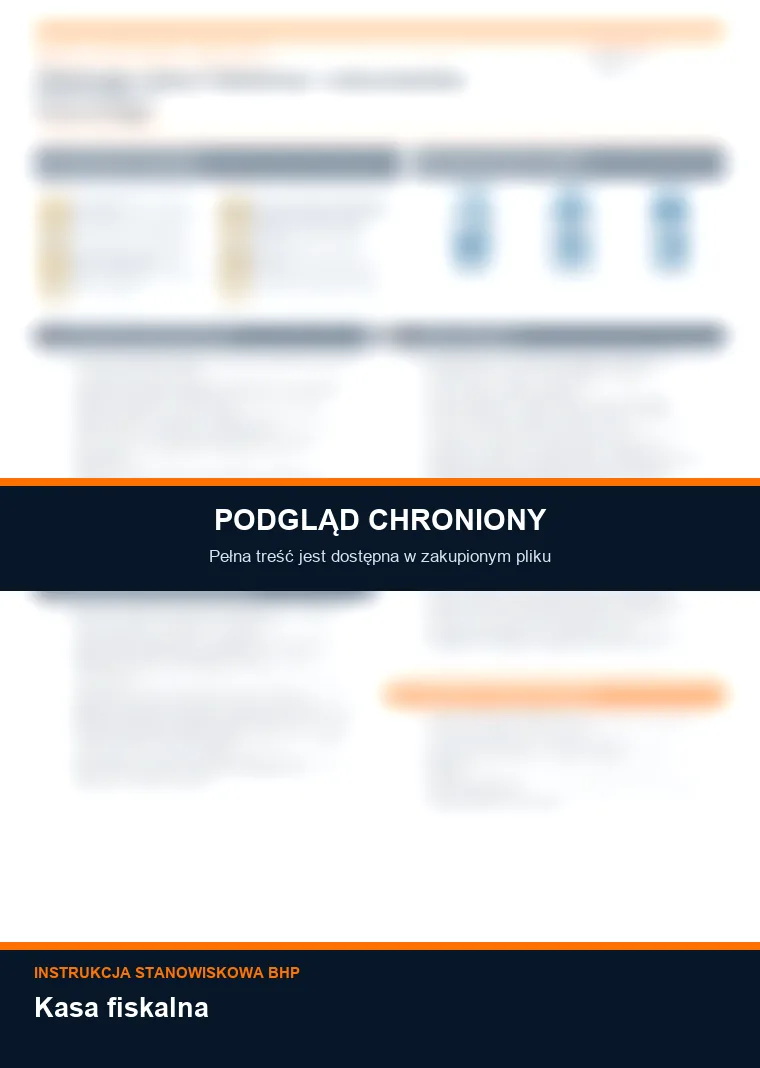 Instrukcja BHP - Kasa fiskalna - chroniony podgląd instrukcji stanowiskowej